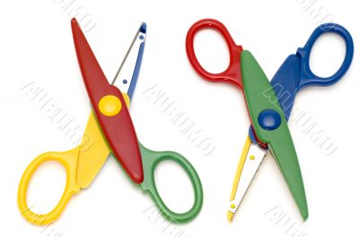 wavy scissors on white