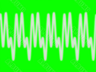 waveform on green