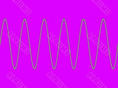 Sine wave on pink