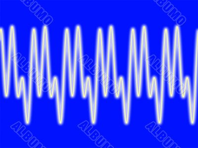 Sine wave on blue background