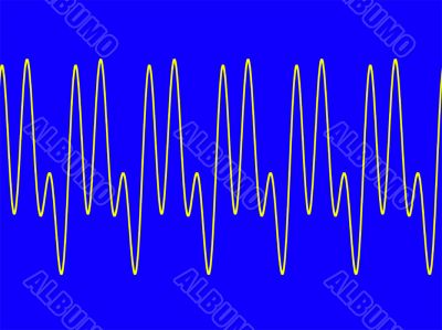 Waveform on blue