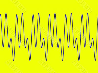 Waveform on yellow background