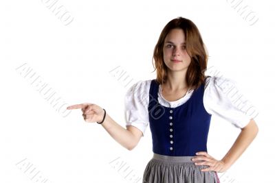 woman in Dirndl shows