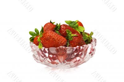 Fresh strawberry in decorative vase