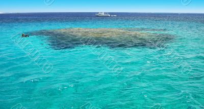 turquoise water riff scuba diving