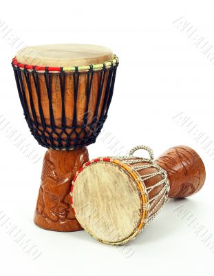 Two African djembe drums