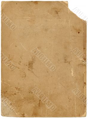 Old textured paper with tattered edge and clipping path.
