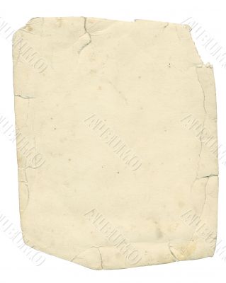 Old textured paper with tattered edge and clipping path.