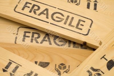 fragile sign close up