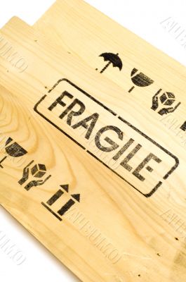fragile sign on white