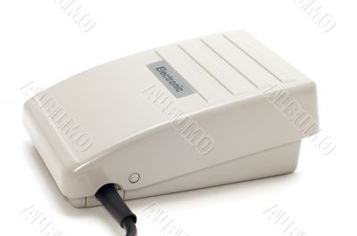 sewing pedal on white