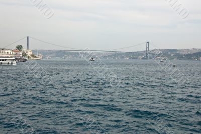 Turkish view with Bosporus bridge.
