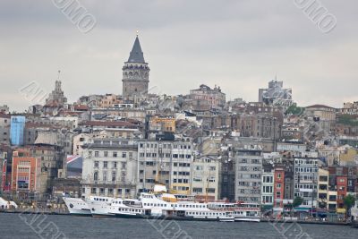 Turkish view on Bosporus.