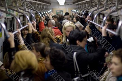 people in metro car