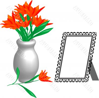 Photoframe with vase Photoframe with vase