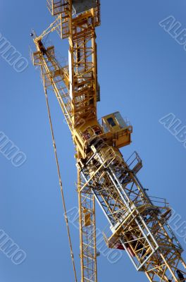 Lifting crane building the house