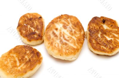curd pancake on white