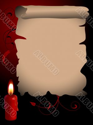 Parchment with the candle Parchment with the candle
