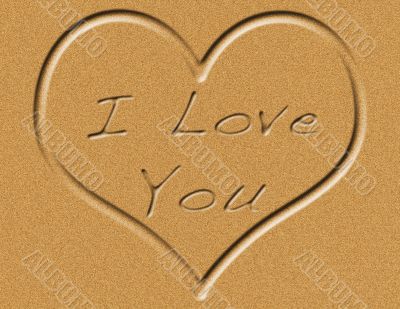 I Love You Message in the Sand