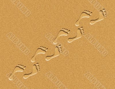 Footprints in the Sand Illustration Footprints in the Sand Illustration