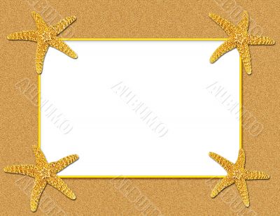 Sand and Starfish Frame Background