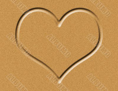 Heart in the Sand Illustration
