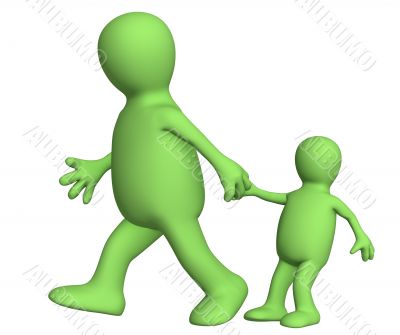 Adult, pulling for a hand of the small child