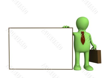 Puppet - businessman with empty form in hand