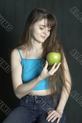 Women with applle. Women with applle.