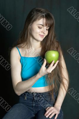 Women with applle. Women with applle.
