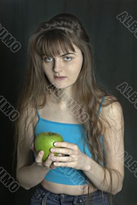Women with applle. Women with applle.