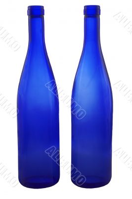Two blue wine-bottle