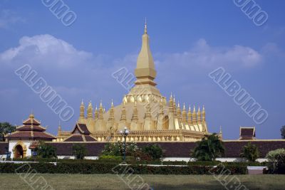 Wat and golden stupa