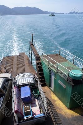 Cars and ferry