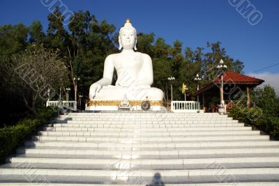 Buddha and staircase