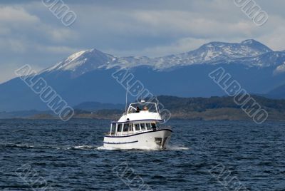 Ship in the Beagle Channel, near Ushuaia.