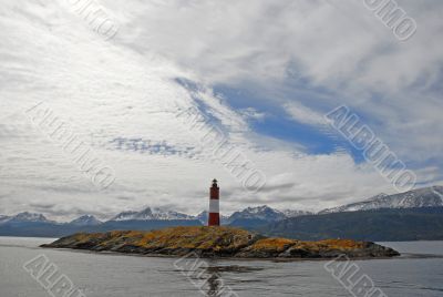 Famous lighthouse on the Beagle Channel.
