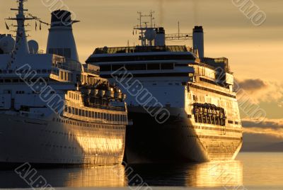 Big ships in town Ushuaia,  Argentina.