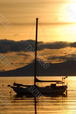 Yacht in town Ushuaia,  Argentina, South America.