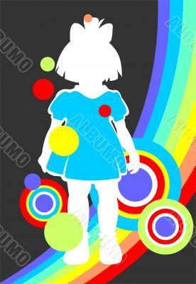 girl and rainbow girl and rainbow