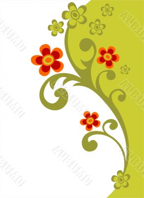 green flower background