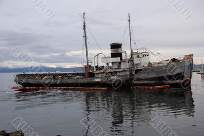 Old ship in the Beagle Channel, Ushuaia.