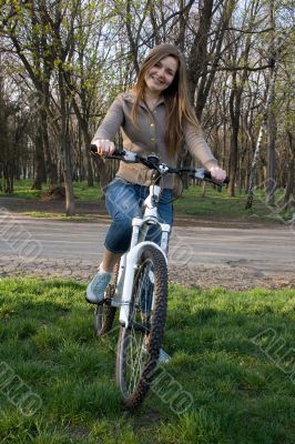 girl on bicycle