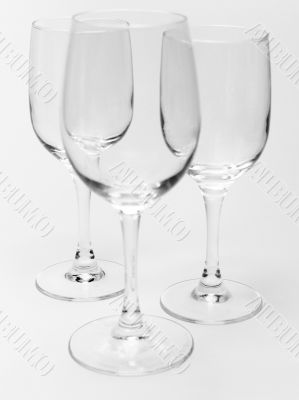 three wineglasses