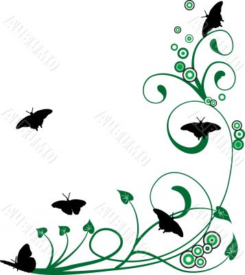 Floral background with butterflies Floral background with butterflies