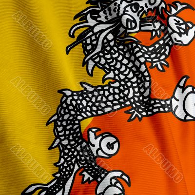 Bhutanese Flag Closeup