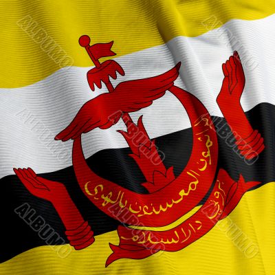Brunei Darussalam Flag Closeup