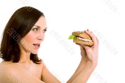 Woman Eating Burger