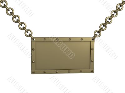 The 3d brass tablet, suspended on circuits The 3d brass tablet, suspended on circuits