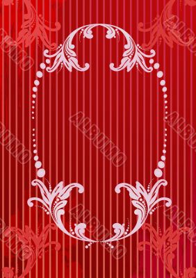 Vector illustration of a red abstract floral frame Vector illustration of a red abstract floral frame